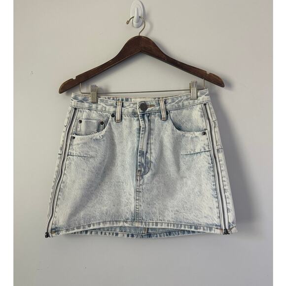 One Teaspoon Vanguard Jean Skirt with Side Zipper size 26 - Picture 1 of 9
